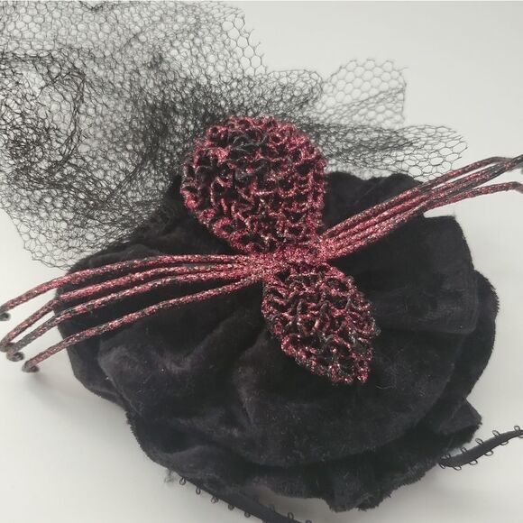 Purple Spider Black Velvet Gothic Halloween Headpiece Hair Accessory main image 8